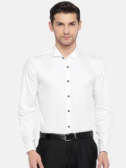 Turtle - White Solid Formal Shirt