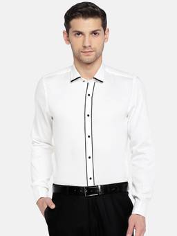 Turtle - White Solid Formal Shirt