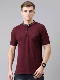 Turtle - Red Self Design T-Shirt
