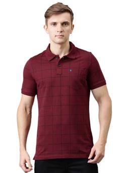 Turtle - Maroon Checked T-Shirt