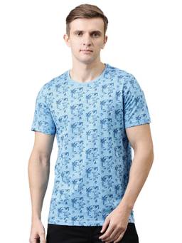 Turtle - Sky Blue Printed T-Shirt
