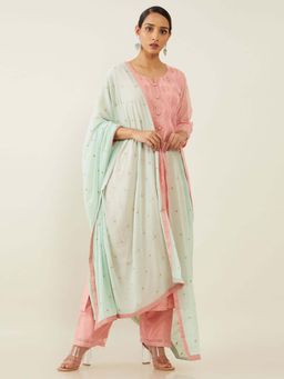 Soch - Peach Silk Blend Suit Set (Set of 3)