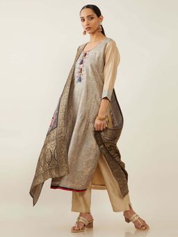 Soch - Beige Silk Blend Suit Set (Set of 3)