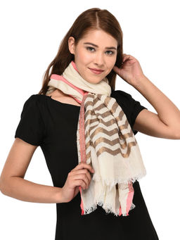 Owncraft - Off White Printed Stole