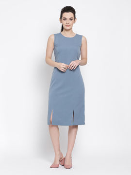 pastel blue long dress