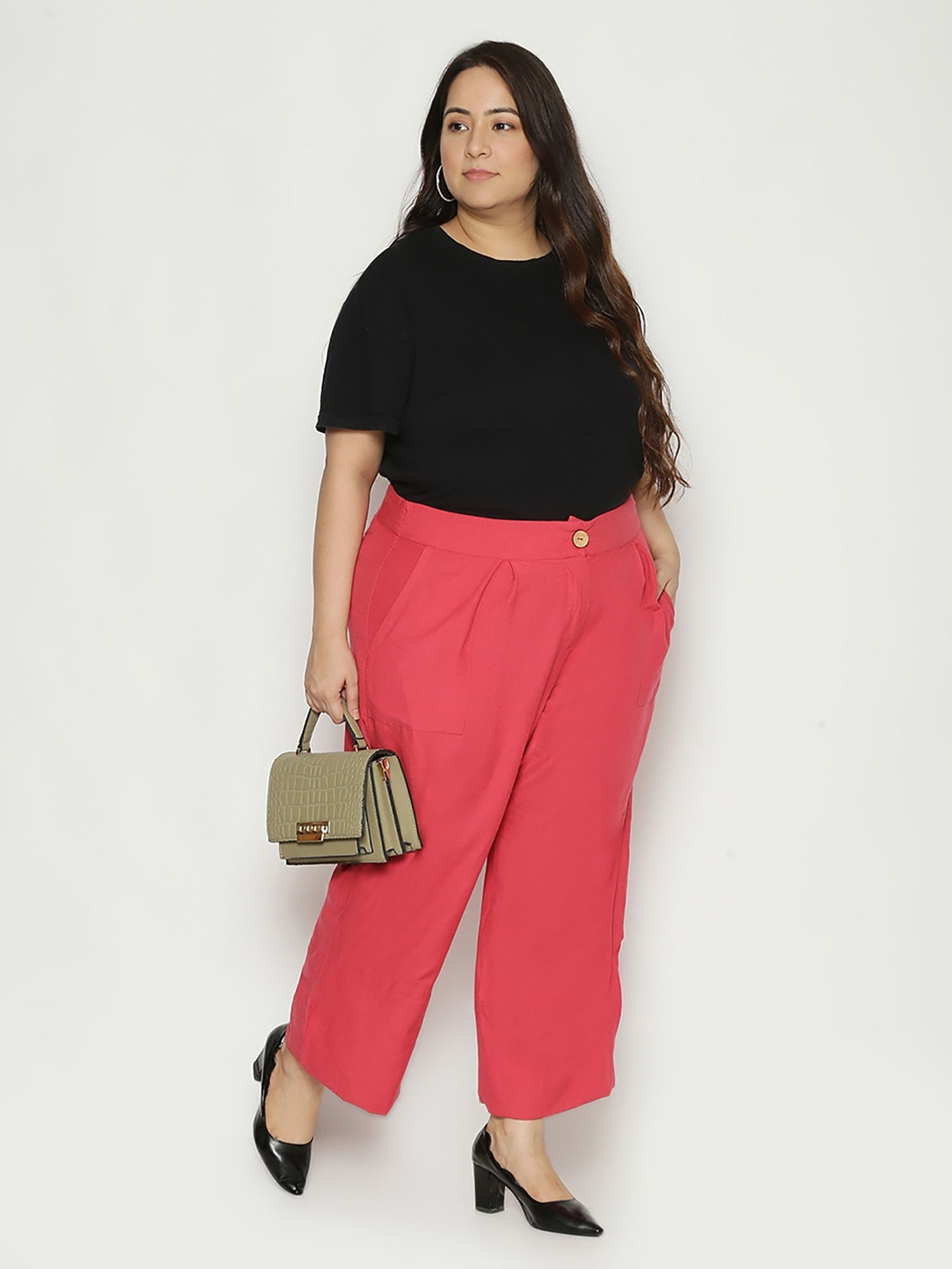 Plus Size Wide Leg Womens Linen Pants 