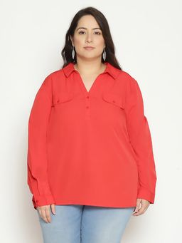 Oxolloxo - Red Alert Womens Plus Solid Shirt