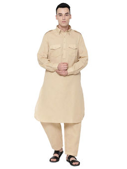 SG LEMAN - Beige Solid Kurta (Set of 2)