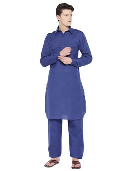 SG LEMAN - Blue Solid Kurta (Set of 2)