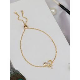 Praavy - 925 Sterling silver Clustered Heart Bracelet platted in Yellow Gold (P19B0272)