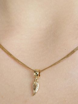 Praavy - 925 Sterlin Silver Freedom Wing Charm platted in Yellow Gold (P19C0300)