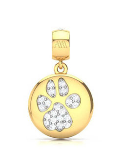 Praavy - 925 Sterling Silver im-paw-ssions Charm platted in Yellow Gold (P19C0306)