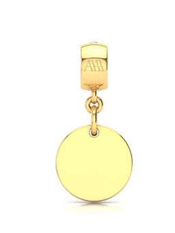Praavy - 925 Sterling Silver Exquisite Coin charm platted in Yellow Gold (P19C0312)