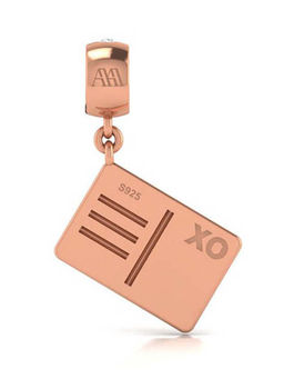 Praavy - 925 Sterling Silver Love Letter Charm platted in Rose Gold (P19C317)