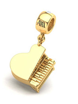Praavy - 925 Sterling Silver Melody of the Heartbeat Charm platted in Yellow Gold (P19C0322)