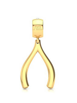 Praavy - 925 Sterling Silver GI Wish You Well Charm platted in Yellow Gold (P19C0325)