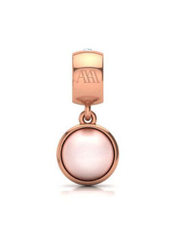 Praavy - 925 Sterling Silver Pink Stone Charm platted in Rose Gold (P19C0326)