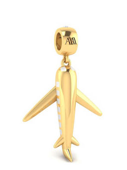 Praavy - 925 Sterling Silver Wanderlust Charm platted in Yellow Gold (P19C0329)