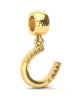 Praavy - 925 Sterling Silver Shoe of Fortune Charm platted in Yellow Gold (P19C0330)
