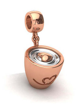 Praavy - 925 Sterling Silver Delicious Brew Charm platted in Rose Gold (P19C0347)