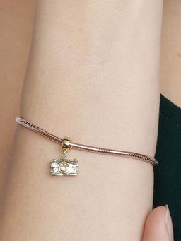 Praavy - 925 Sterling Silver Captured Golden Memory charm platted in Yellow Gold (P19C0359)