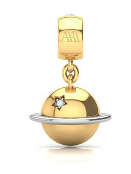 Praavy - 925 Sterling Silver Star is Born Charm platted in Yellow Gold(P19C0362)