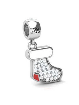 Praavy - 925 Sterling Silver Christmas Stocking Charm (P19C0367)