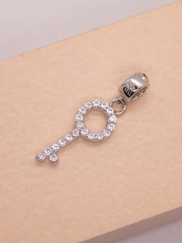 Praavy - 925 Sterling Silver Studded Key Charm (P19C0368)