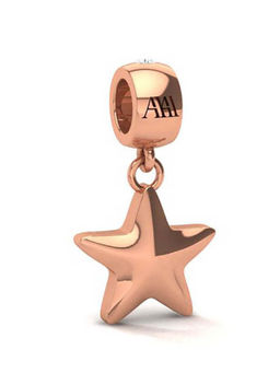 Praavy - 925 Sterling Silver Shooting Star Charm platted in Rose Gold (P19C0372)