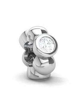 Praavy - 925 Sterling Silver Shine Bright Single Stud Bead Charm (P19C0375)