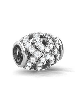 Praavy - 925 Sterling Silver Carved Bead Charm (P19C0377)