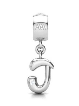 Praavy - 925 Sterling Silver Alphabet J Charm in silver (P19C0431)