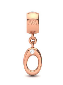 Praavy - 925 Sterling Silver Alphabet O Charm in Rose Gold (P19C0436)