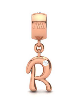 Praavy - 925 Sterling Silver Alphabet R Charm in Rose Gold (P19C0439)