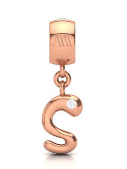 Praavy - 925 Sterling Silver Alphabet S Charm in Rose Gold (P19C0440)