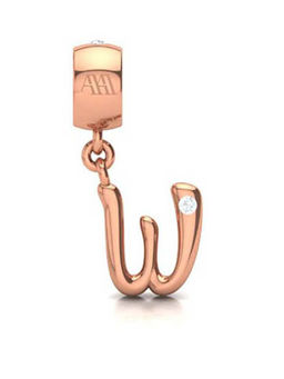 Praavy - 925 Sterling Silver Alphabet W Charm in Rose Gold (P19C0444)