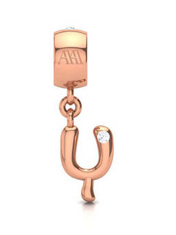 Praavy - 925 Sterling Silver Alphabet Y Charm in Rose Gold (P19C0446)