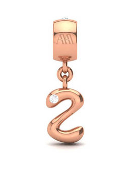 Praavy - 925 Sterling Silver Alphabet Z Charm in Rose Gold (P19C0447)