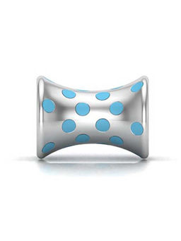 Praavy - 925 Sterling Silver Blue Polka Dot Bead Charm (P19C0456)