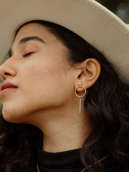 Praavy - 925 Sterling Silver Versatile Earrings platted in Rose Gold. (P19E0097)