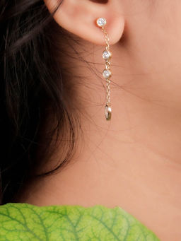 Praavy - Praavvy 925 Sterling Silver Falling Droplet Earrings platted in Yellow Gold. (P19E0102)