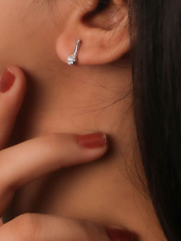 Praavy - 925 Sterling Silver Silver Trace of Sun Earrings. (P19E0131)