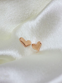 Praavy - 925 Sterling Silver Memories of Love Earrings platted in Rose Gold. (P19E0140)