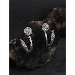 Praavy - 925 Sterling Silver Flower and Grass Studded Earrings (P19E0141)