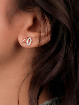 Praavy - 925 Sterling Silver Falls of Autumn Earrings platted in Rose Gold. (P19E0151)