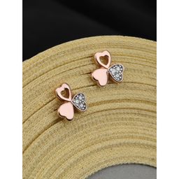 Praavy - 925 Sterling Silver Trio of Heart Earrings platted in Rose Gold (P19E0154)