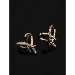 Praavy - 925 Sterling Silver Clustered Heart Earrings platted in Yellow gold (P19E0155)