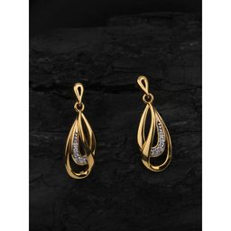 Praavy - 925 Sterling Silver The Glitzy Curve Earrings plated in Yellow Gold (P19E0156)