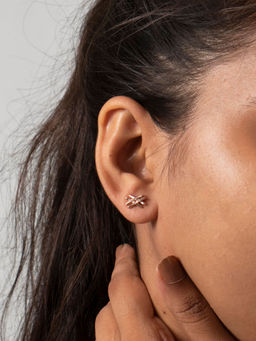 Praavy - 925 Sterling Silver Bond That Never Breaks Earrings In Rosegold - P20E0060