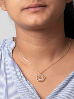 Praavy - 925 Sterling Silver Infinity Knot Necklace In Gold- P20N0005 (45)